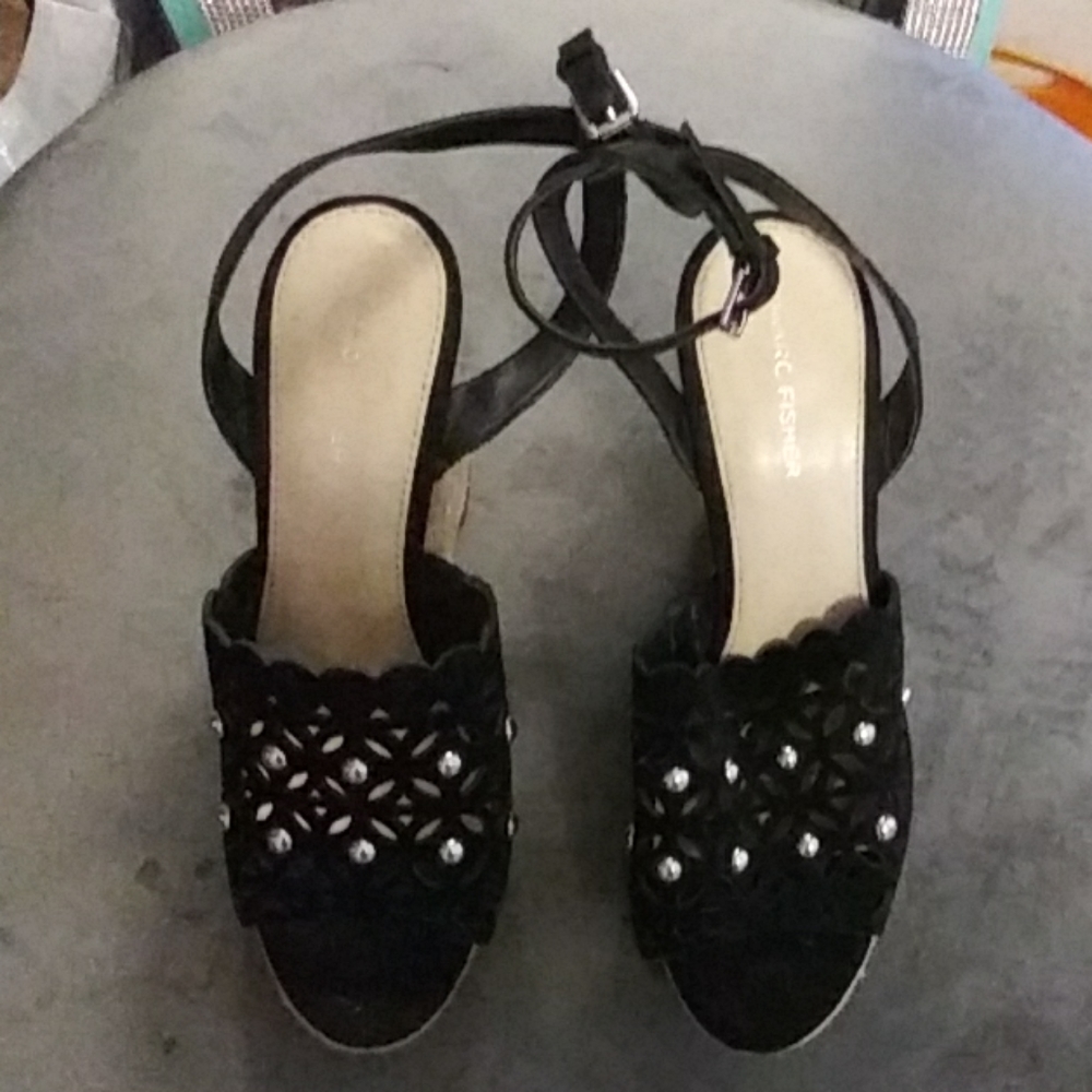 Marc Fisher leather platform wedge sandal